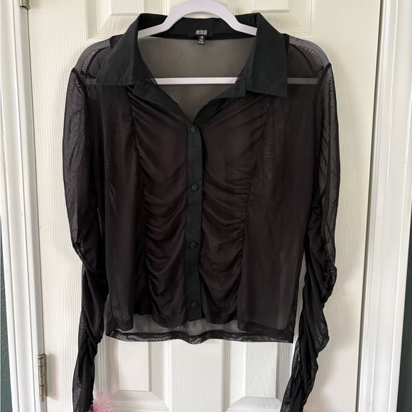 Black Mesh Top - Picture 2 of 5